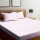 Pink Floral Cotton180 TC Printed Double Bedsheet with Two Pillow Cover