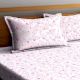 Pink Floral Cotton180 TC Printed Double Bedsheet with Two Pillow Cover