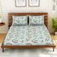 Brown Leaves Spaces 104 TC Cotton Double Bed Sheet with 2 Pillow Covers