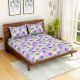 Spaces 104 TC Purple Cotton Double Bed Sheet with 2 Pillow Covers