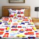 Multicolored Chic Home Kids 180 TC Cotton Single Bedsheet with One Pillow Cover