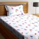 Multicolored Chic Home Kids Monster Hunt 180 TC Cotton Single Bedsheet with One Pillow Cover