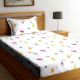Multicolored Chic Home Kids Cartoon Monsters 180 TC Cotton Single Bedsheet with One Pillow Cover