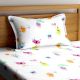 Multicolored Chic Home Kids Cartoon Monsters 180 TC Cotton Single Bedsheet with One Pillow Cover