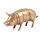 Handmade Golden Brass Pig Figurine Coin Bank