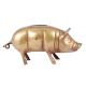 Handmade Golden Brass Pig Figurine Coin Bank