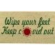 Beige Wipe Your Feet Keep Covid Out Premium Coir Mat