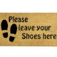Beige Please Leave Your Shoes Here Premium Coir Mat