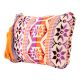 Traditional Pink Pattern Zip Top Jaquard Cotton Clutch bag With Tassle