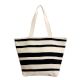 Black And White Striped Jaquard Large Cotton Tote Bag