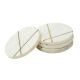 White Round Marble With Brass Handicraft CosterÂ Set( Pack of 4)