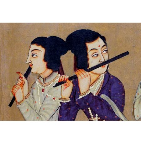 Canvas Painting Of 4 Women Playing Flutes