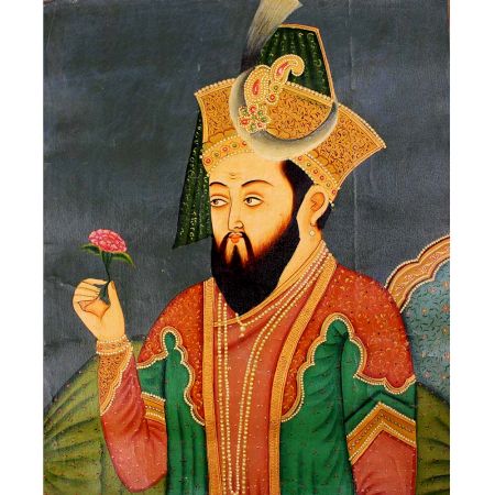 Mughal Painting Of Emperor Canvas Painting