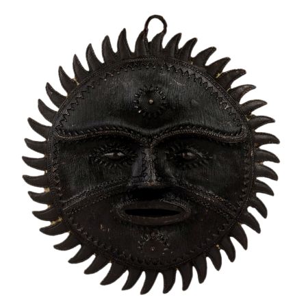 Old Brass Burnished Surya Dev Wall Hanging