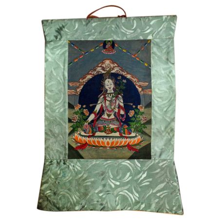 Tibetan Thangka Painting Of White Tara