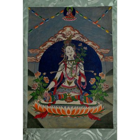 Tibetan Thangka Painting Of White Tara