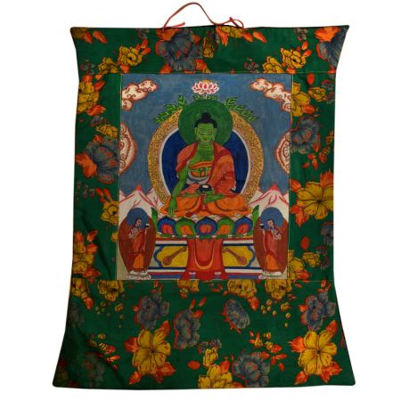 Tibetan Thangka Painting Of Bhaisajyaguru
