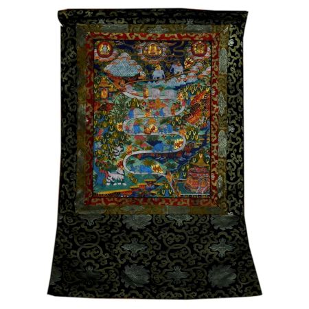 Tibetan Thangka Painting Of Way To Heaven