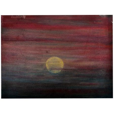 Handmade Sunset Landscape Canvas Painting