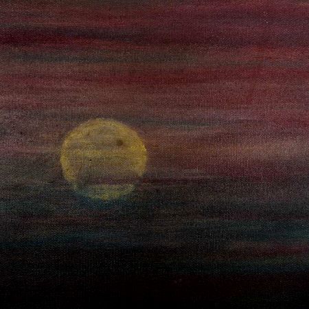 Handmade Sunset Landscape Canvas Painting