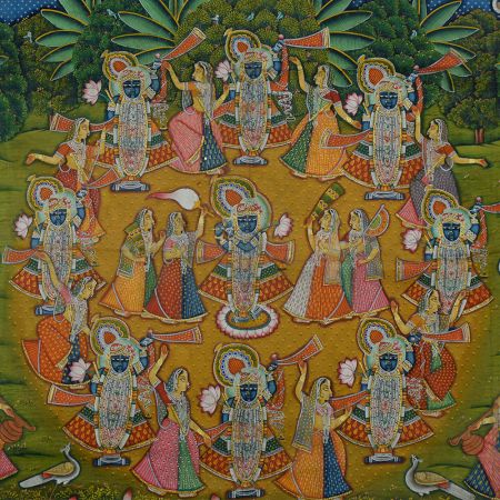 Flawless handmade Pichwai painting of Shreenath Ji