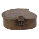 BrassÂ Paisley Leaf Shaped Tika Box With Patina