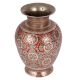 Brass Flower Vase With Red Meenakari Work