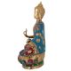 Brass Multicolored Gemstone Buddha Statue
