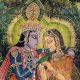 Radha Krishna Rajasthani Painting With Gopies