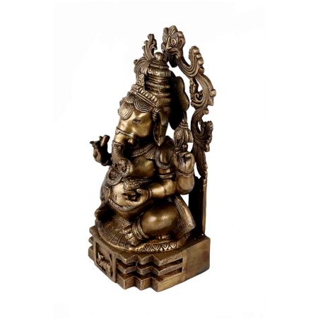 Brass Statue Of Lord Ganesha With Arch