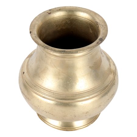 Brass Drinking PotÂ With A Bulging Belly