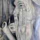 Pencil Painting Of Old Woman Portrait Wrinkled Hands