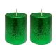 Handmade Unscented Green Glitter Decorative Candle