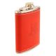 JB Red Hip Flask In Leather Cover
