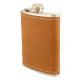 JB Brown Hip Flask In Leather Cover