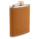 JB Brown Hip Flask In Leather Cover