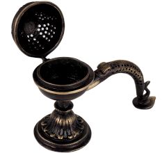 Brass Lobandan Incense Burner Jali Design with Handle