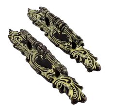 Black Brass European Style Door Handles  In Pair