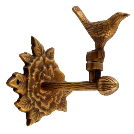 Brass Bird Figurine Bracket for Wall Shelves