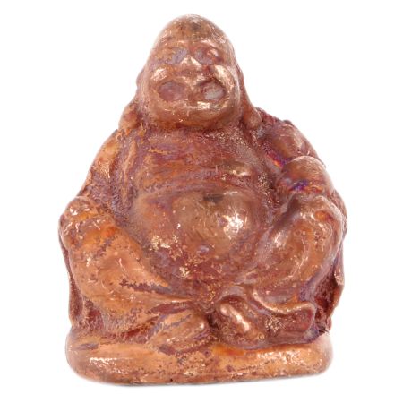 Tarnished Brass Laughing Buddha Statue