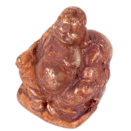 Tarnished Brass Laughing Buddha Statue