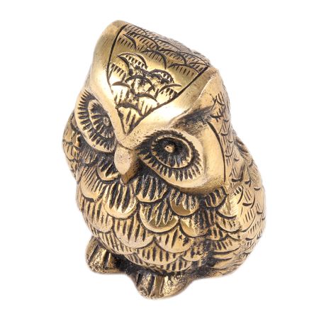Brass Wise Owl Showpiece Or Paperweight