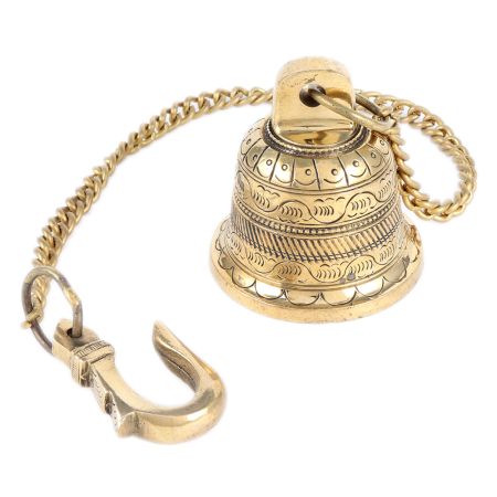 Brass Hanging Bell Or Pooja Ghanti With Chain