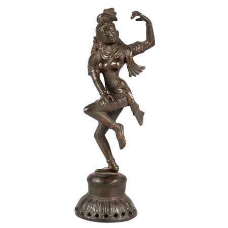 Brass Dancing Goddess Statue In Antique Finish