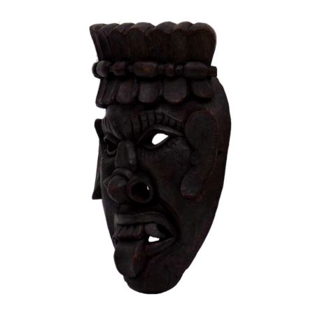 Black Wooden African Face Wall Hanging Mask