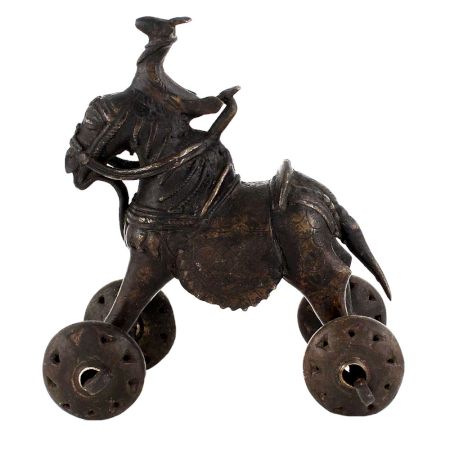 Old Horse With Rider Temple Toy With A Turbaned Rider