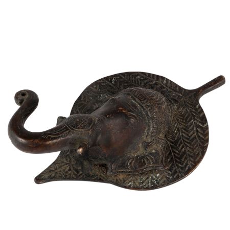 Ganesha Face On Leaf Wall Hanging