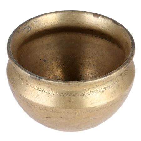 Wide Vintage Brass Water Pot