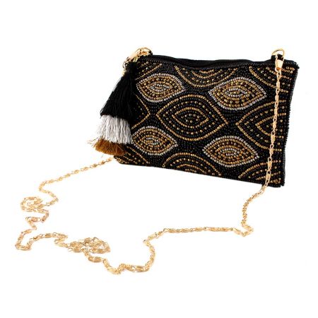 Vintage Black And Golden Evening Bag