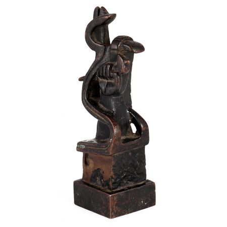 Brass Abstract Art Figurine In Black Finish